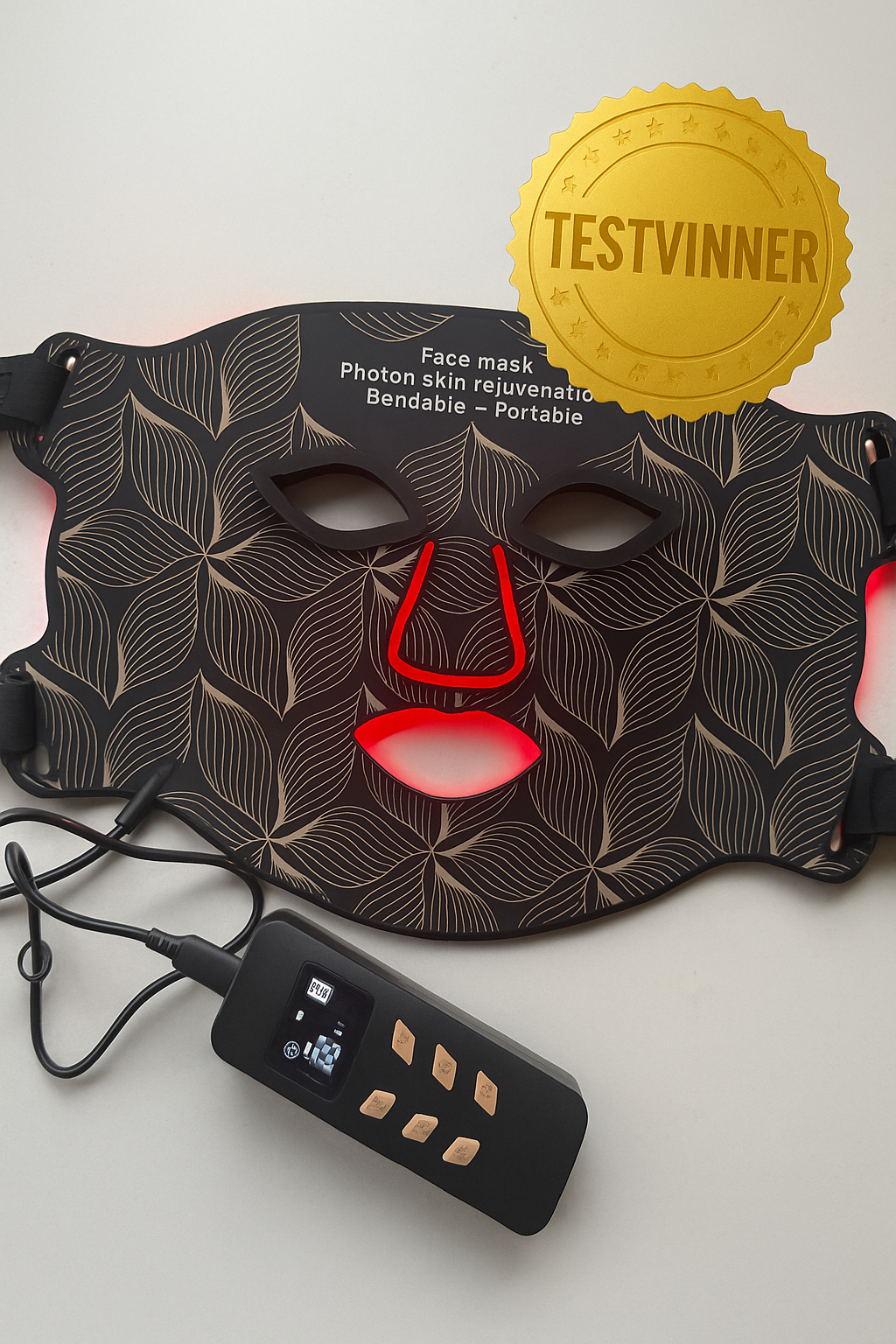 GlowPro LED face & neck mask med hele 8 ulike lys/farger