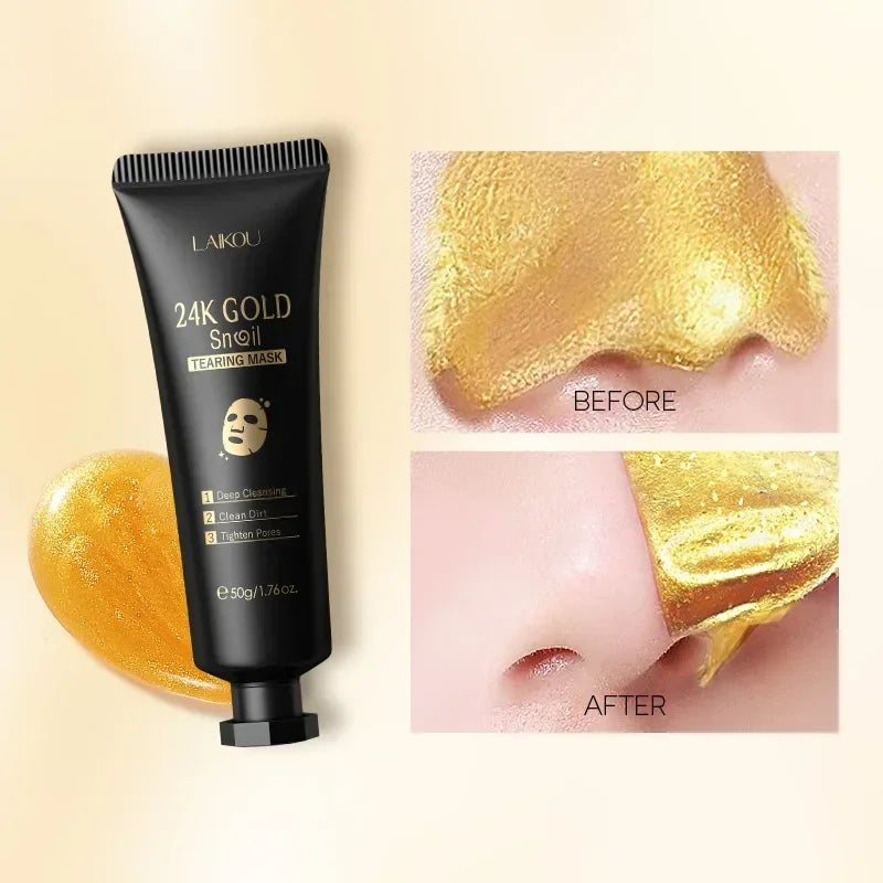 "LAIKOU 24K Gold Snail Collagen Peel-off Maske