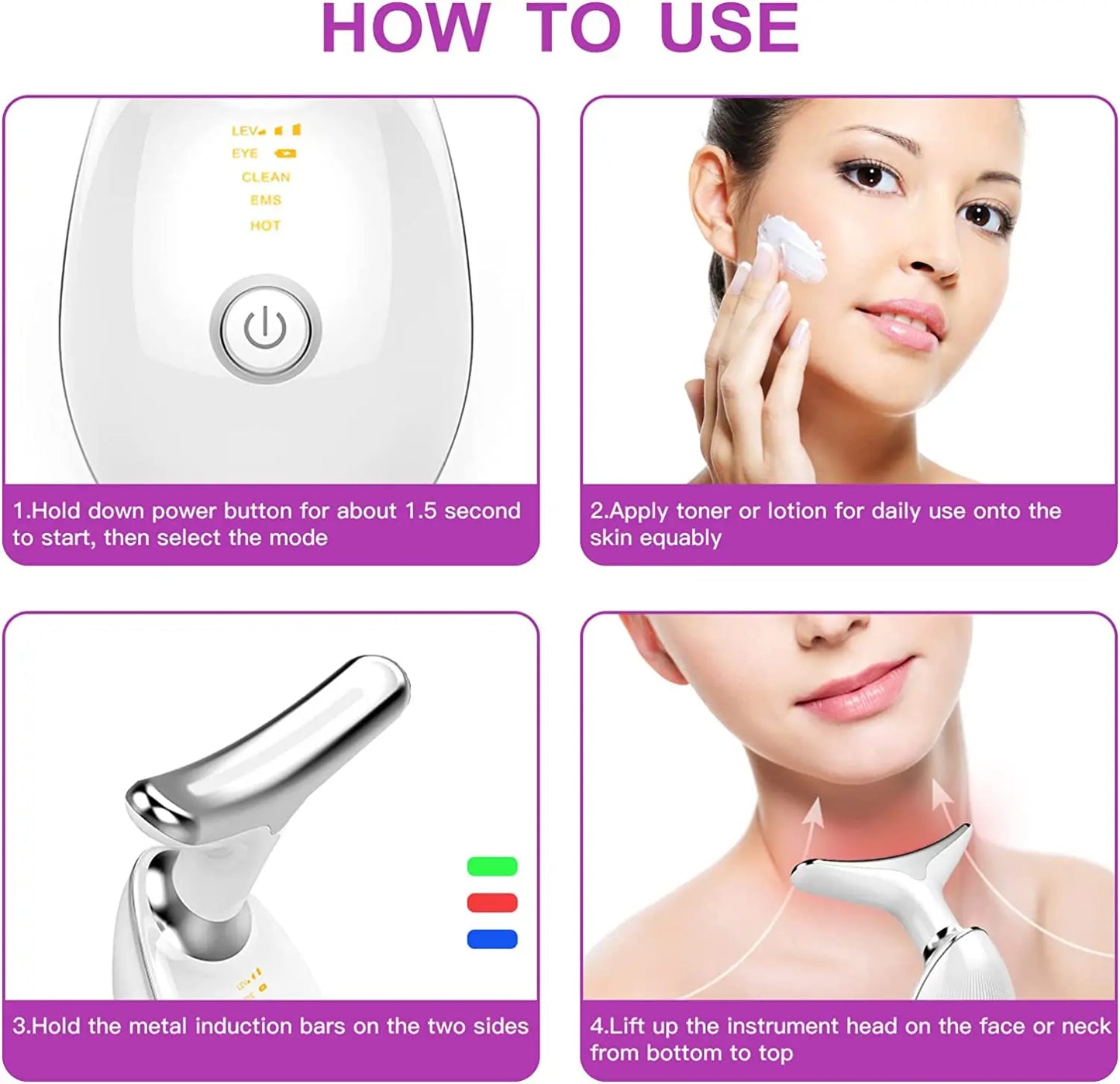 LED & Vibration Facial Massager – Løft, lysne og forny huden