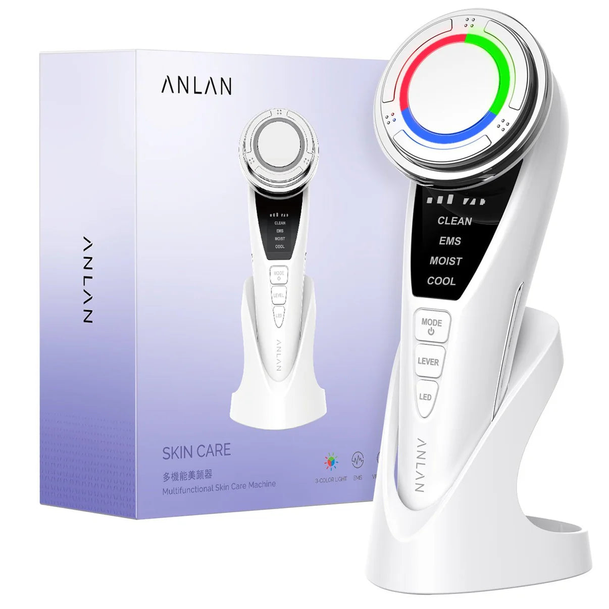 EMS Facial Massager Pro – Hot & Cold Compress, Microcurrent Face Lift, 3-Color LED Photon Therapy