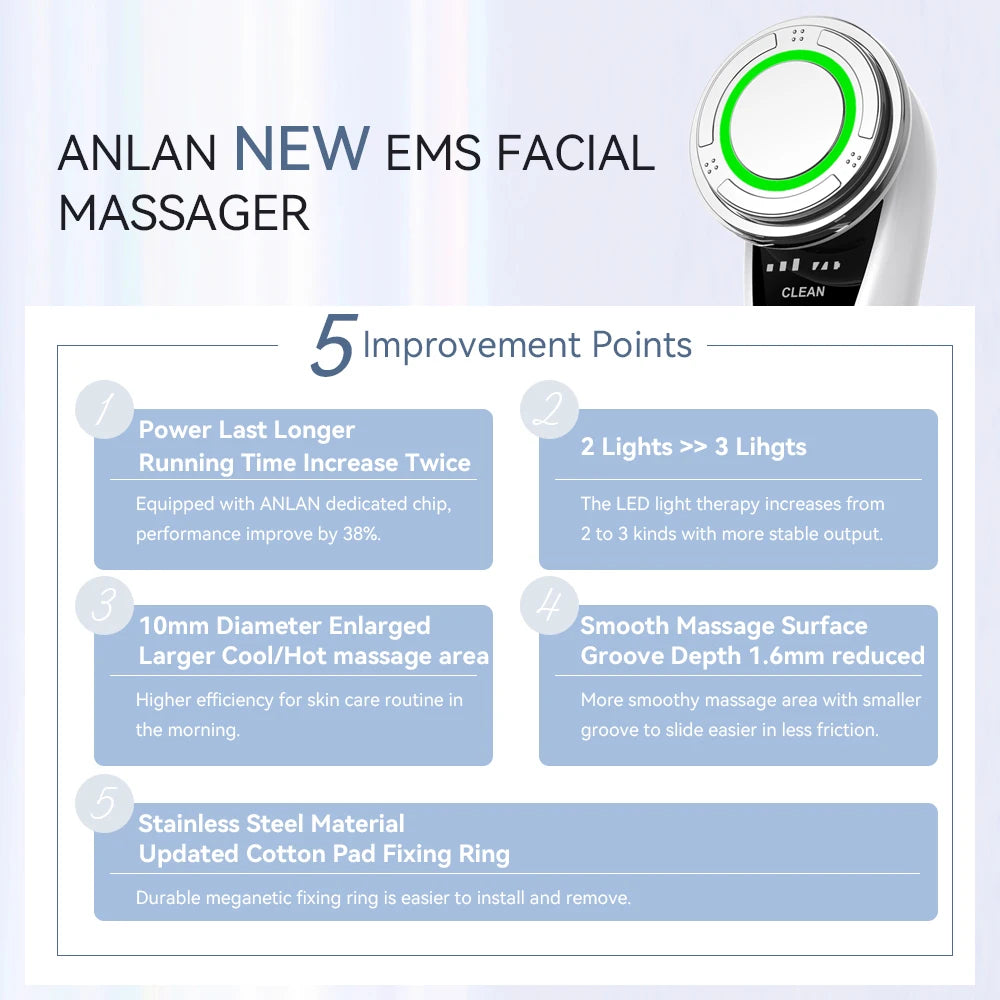 EMS Facial Massager Pro – Hot & Cold Compress, Microcurrent Face Lift, 3-Color LED Photon Therapy