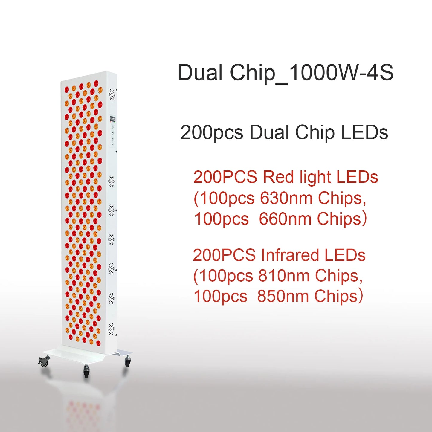 Dual Chip Red Light Therapy Panel Lamp 630nm 660nm Near Infrared Therapy Light 810nm 850nm LED Beauty Devices for Face and Body