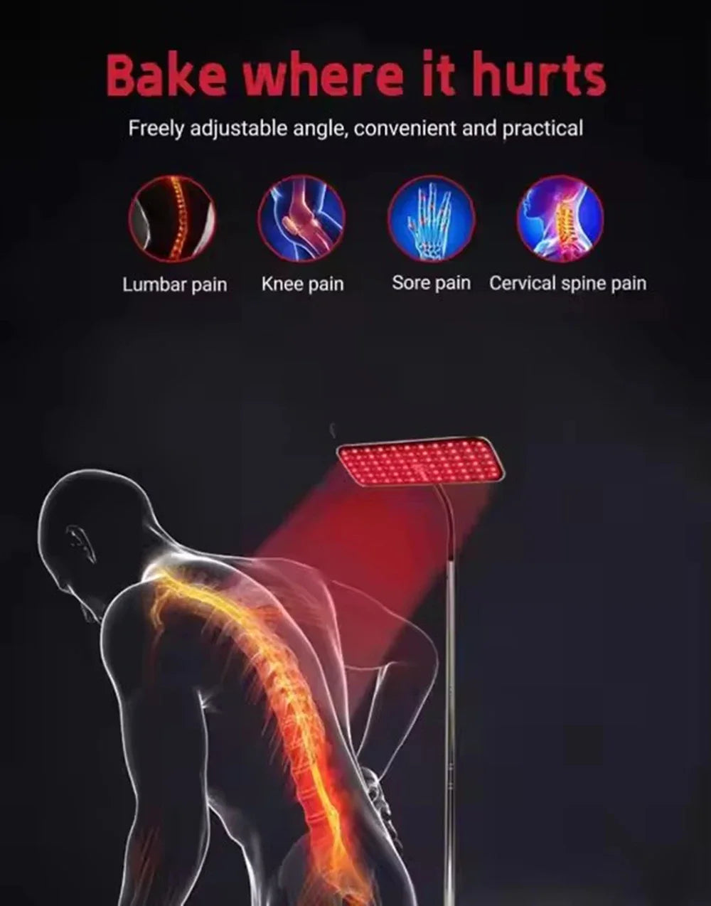 660nm 850nm Near Infrared Light Panel Red Light Lamp With Timer Face and Body Home Use Relief Pain Device with Adjustable Stand