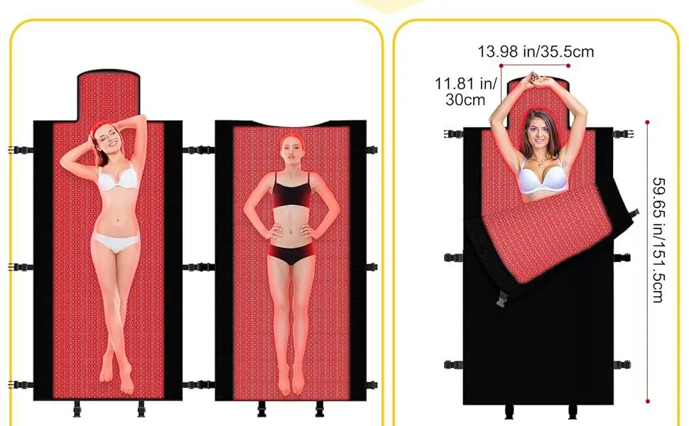 2570 Uds LED 660nm almohadilla de terapia de luz roja saco de dormir 850nm terapia de luz infrarroja cercana almohadilla grande