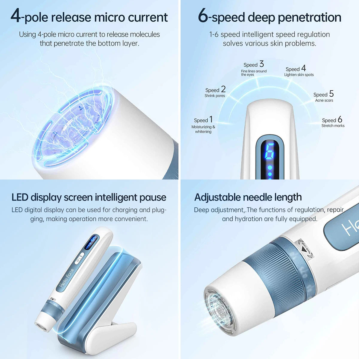 Hydra pen H5 – 2-i-1 EMS + Dermapen skin care kit for hjemmebruk