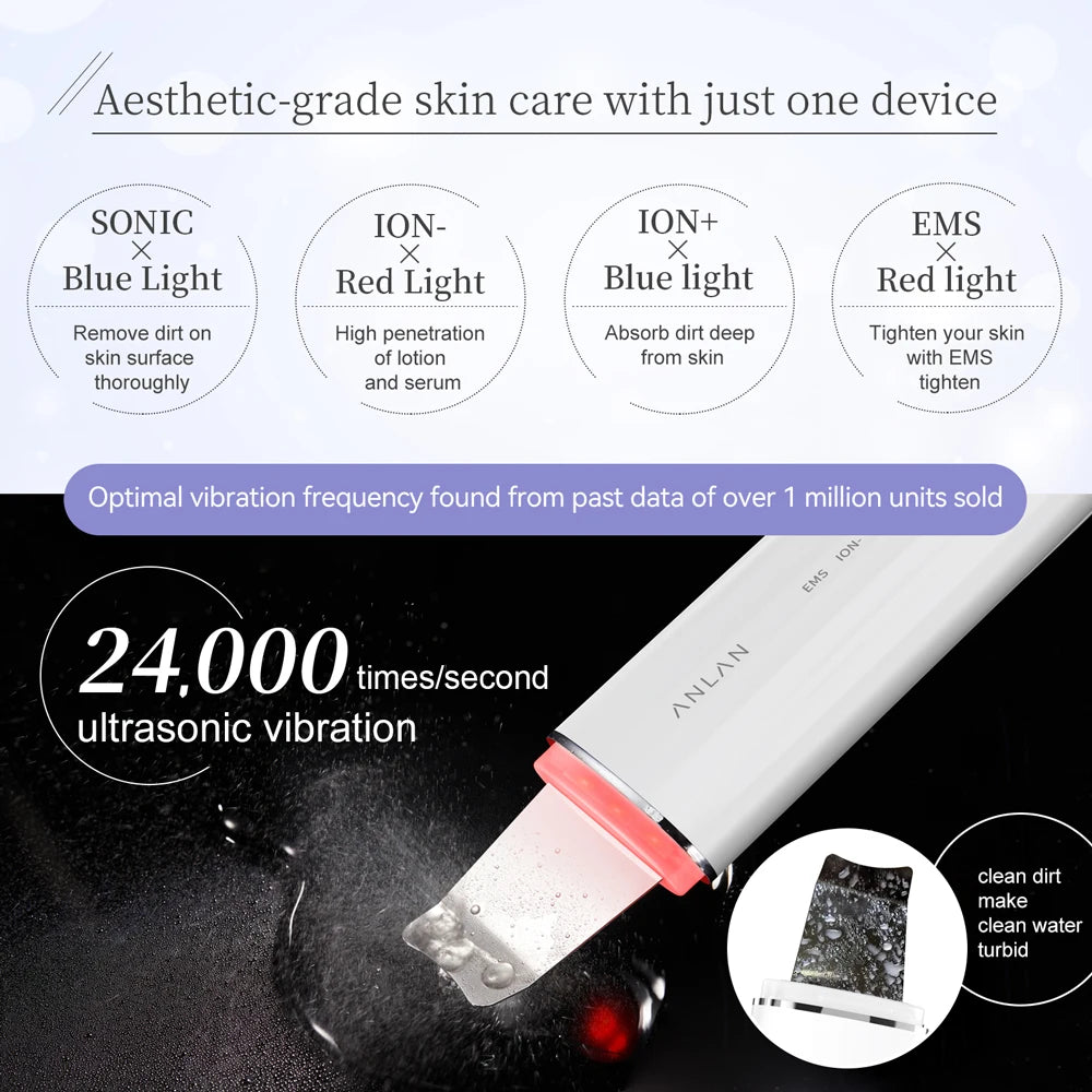 Ultrasonisk LED Light and EMS Skin Scrubber