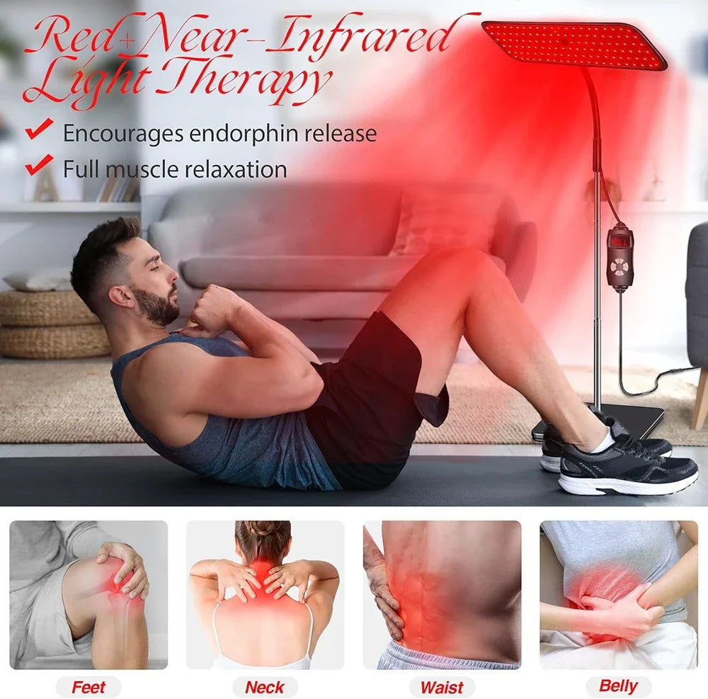 660nm 850nm Near Infrared Light Panel Red Light Lamp With Timer Face and Body Home Use Relief Pain Device with Adjustable Stand