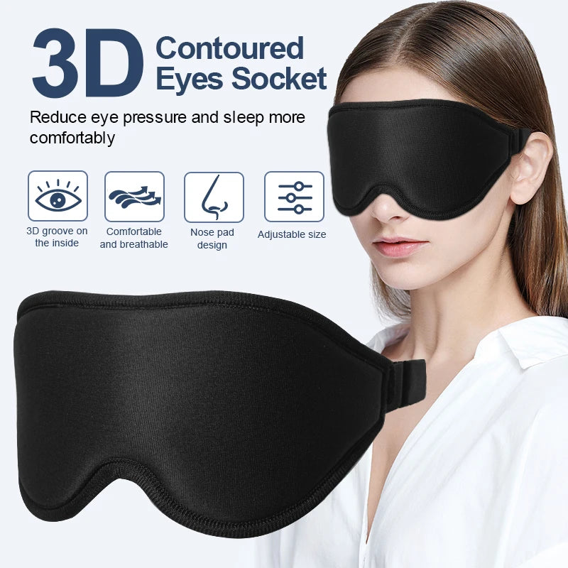 3D Memory Foam Sleep Eye Mask – Total Blackout Comfort