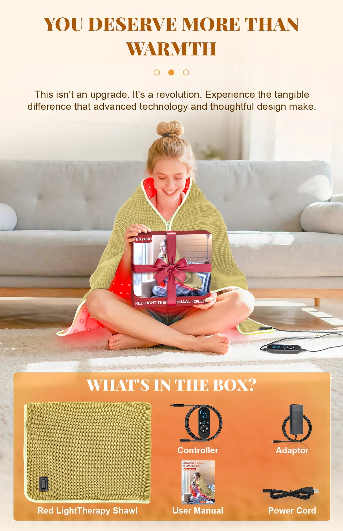 660nm Red Light Therapy Blanket Keep Warm Heating Shawl For Body Device Cushion 850nm Infrared Light Muscle Pain Relief Relax