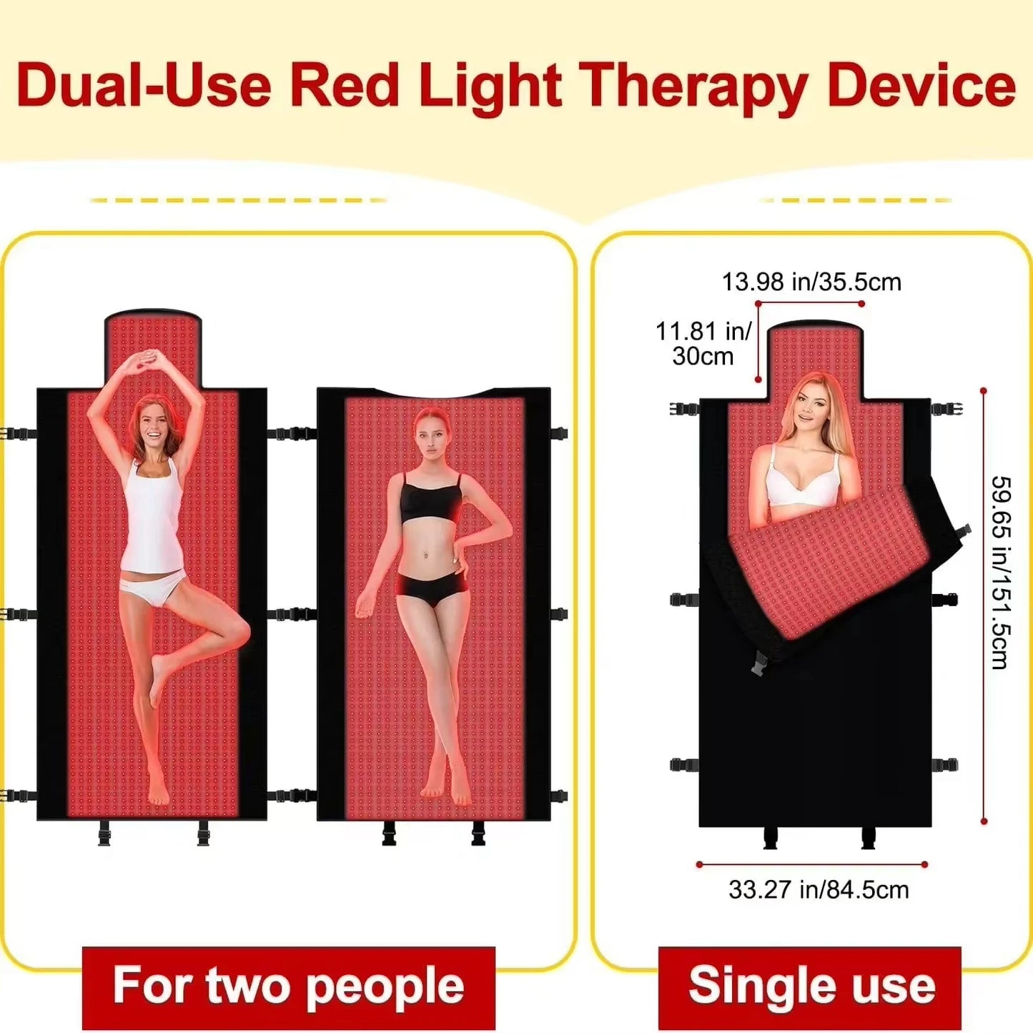 2570 Uds LED 660nm almohadilla de terapia de luz roja saco de dormir 850nm terapia de luz infrarroja cercana almohadilla grande