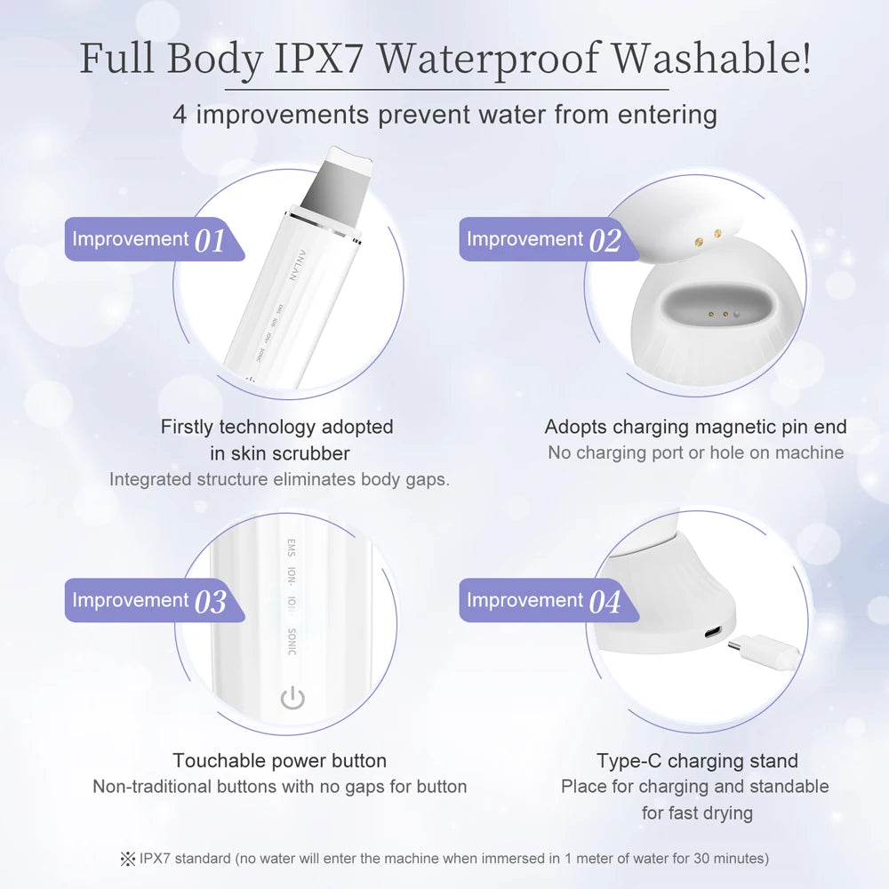 Ultrasonisk LED Light and EMS Skin Scrubber