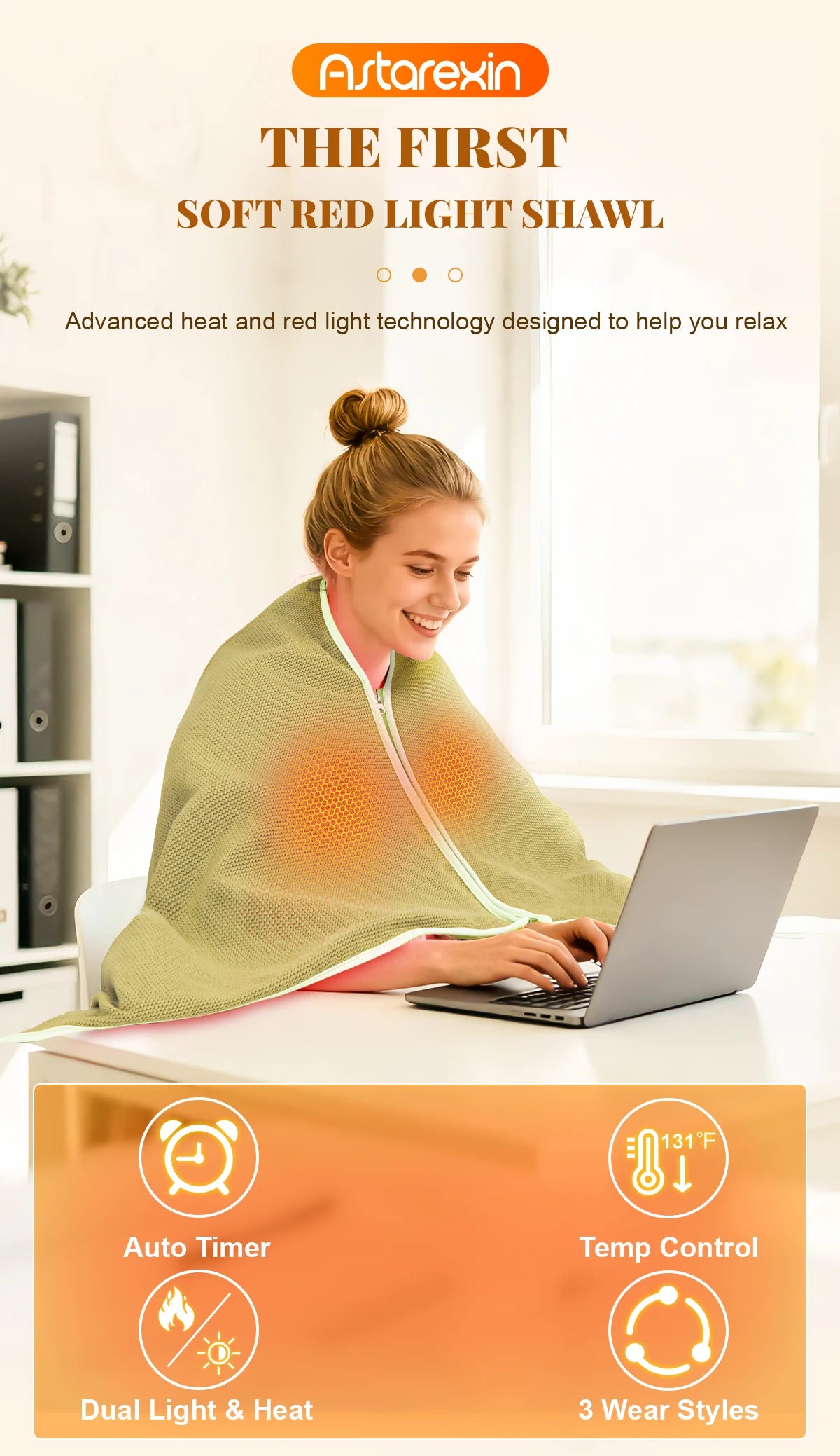 660nm Red Light Therapy Blanket Keep Warm Heating Shawl For Body Device Cushion 850nm Infrared Light Muscle Pain Relief Relax