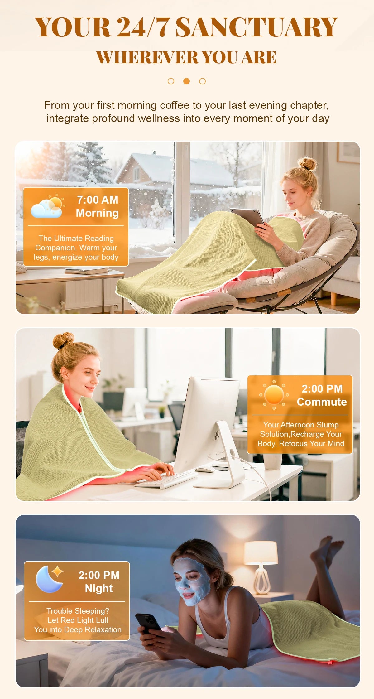 660nm Red Light Therapy Blanket Keep Warm Heating Shawl For Body Device Cushion 850nm Infrared Light Muscle Pain Relief Relax