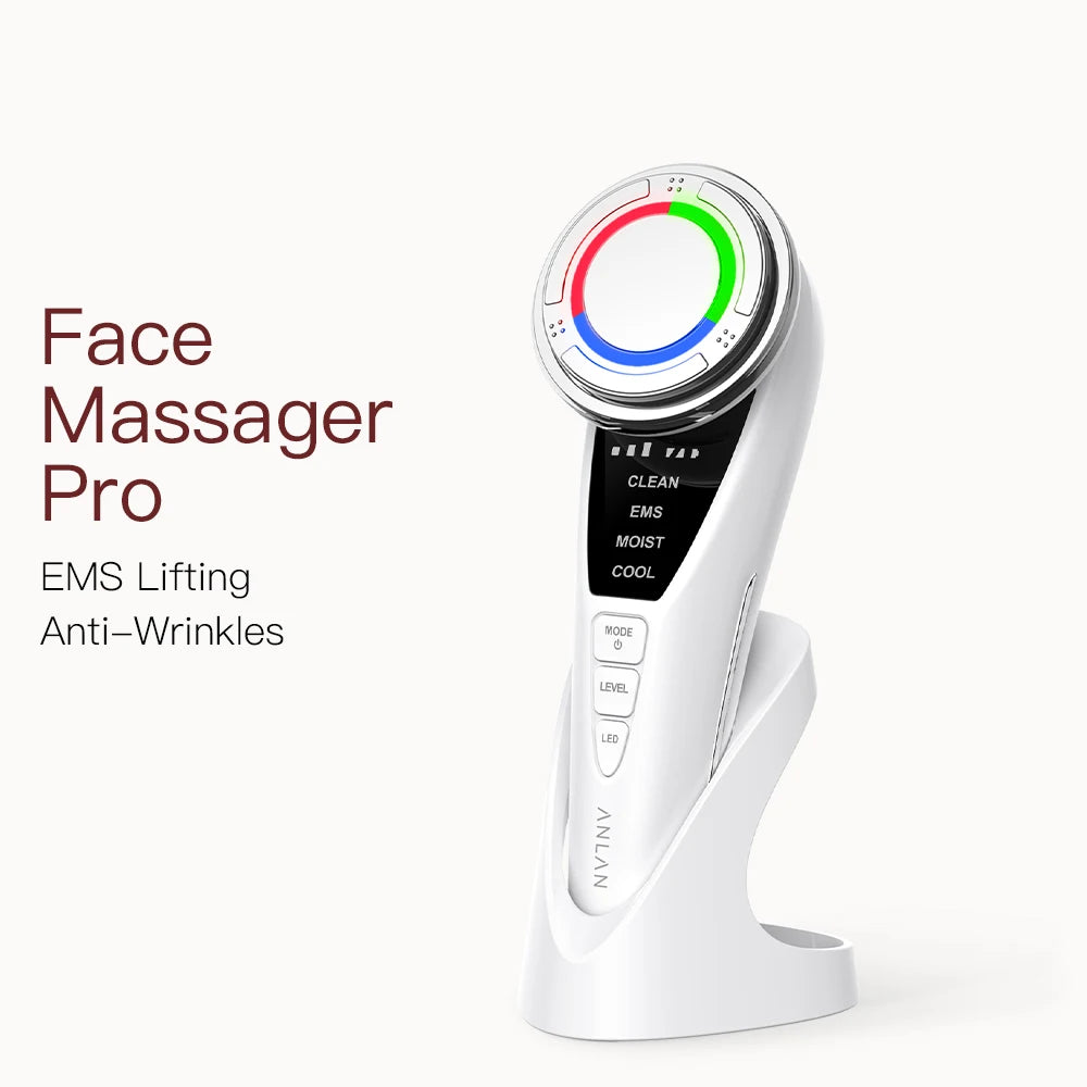 EMS Facial Massager Pro – Hot & Cold Compress, Microcurrent Face Lift, 3-Color LED Photon Therapy