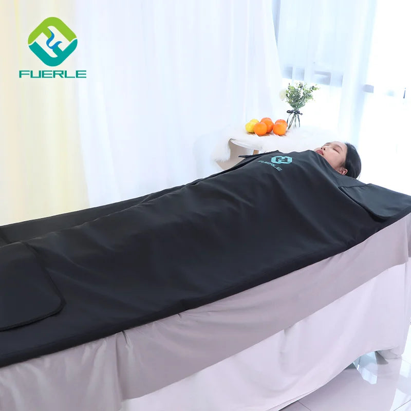 Portable Infrared Sauna Blanket 86-167℉ Carbon Fiber Heating Velcro Non-toxic Waterproof Detox Weight Loss Relaxation Home Spa