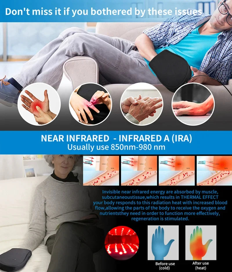 Red Light Promote Blood Circulation for Hand Near Infrared Mitten for Arthritis Fingers Double Side Glove Wholesale Dropshipping