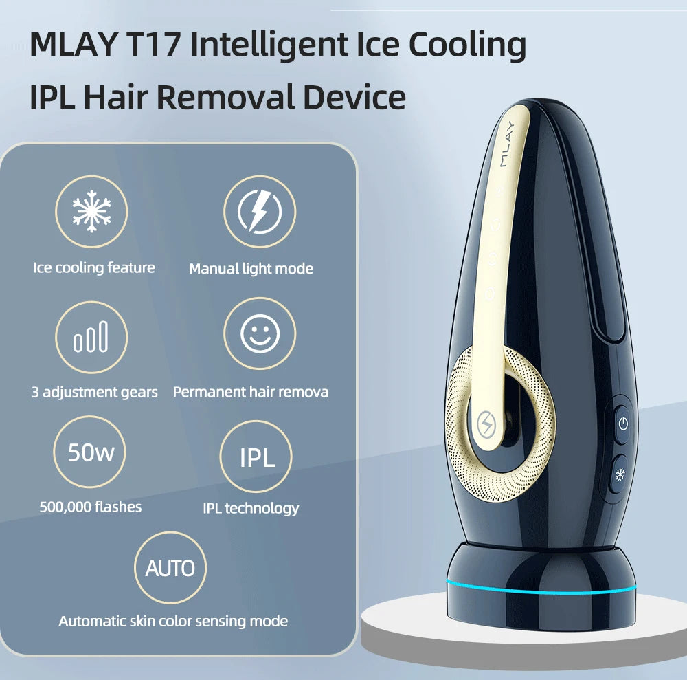 IPL Hårfjerningsenhet – Permanent Hårfjerning med Ice Cooling + Smart Sensor